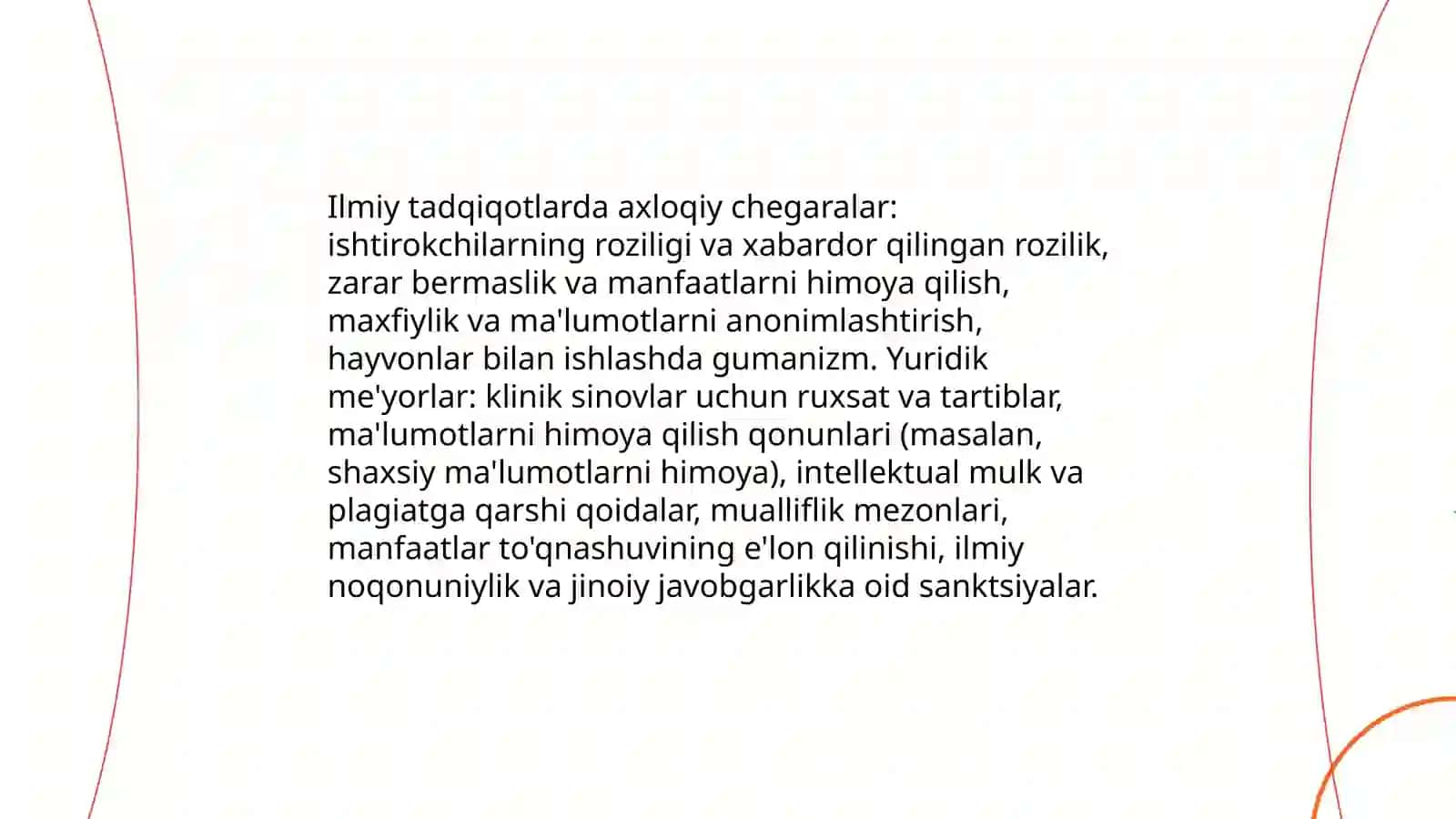 Ilmiy tadqiqotlarda axloqiy chegaralar va yuridik me'yorlar 3