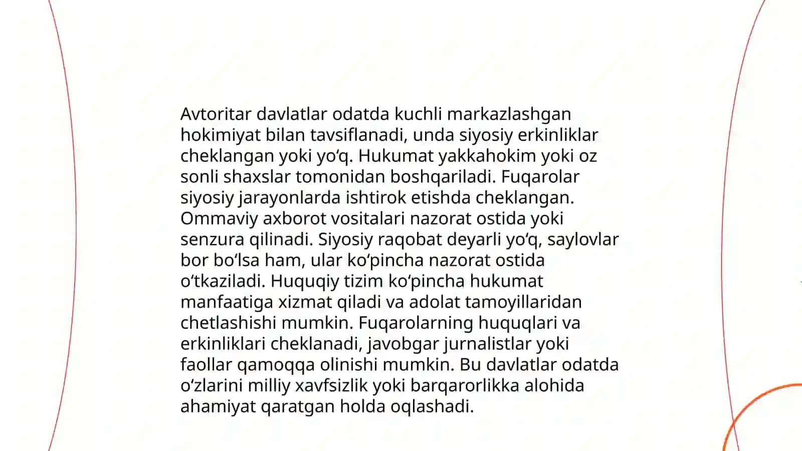 Avtoritar, totalitar va demokratik davlatlar indikatorlari 3