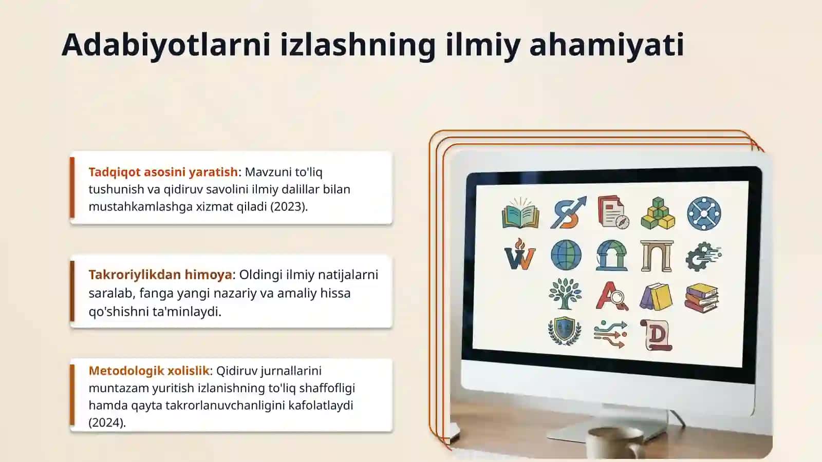 Adabiyotlarni izlash va tanlash mavzusida 3