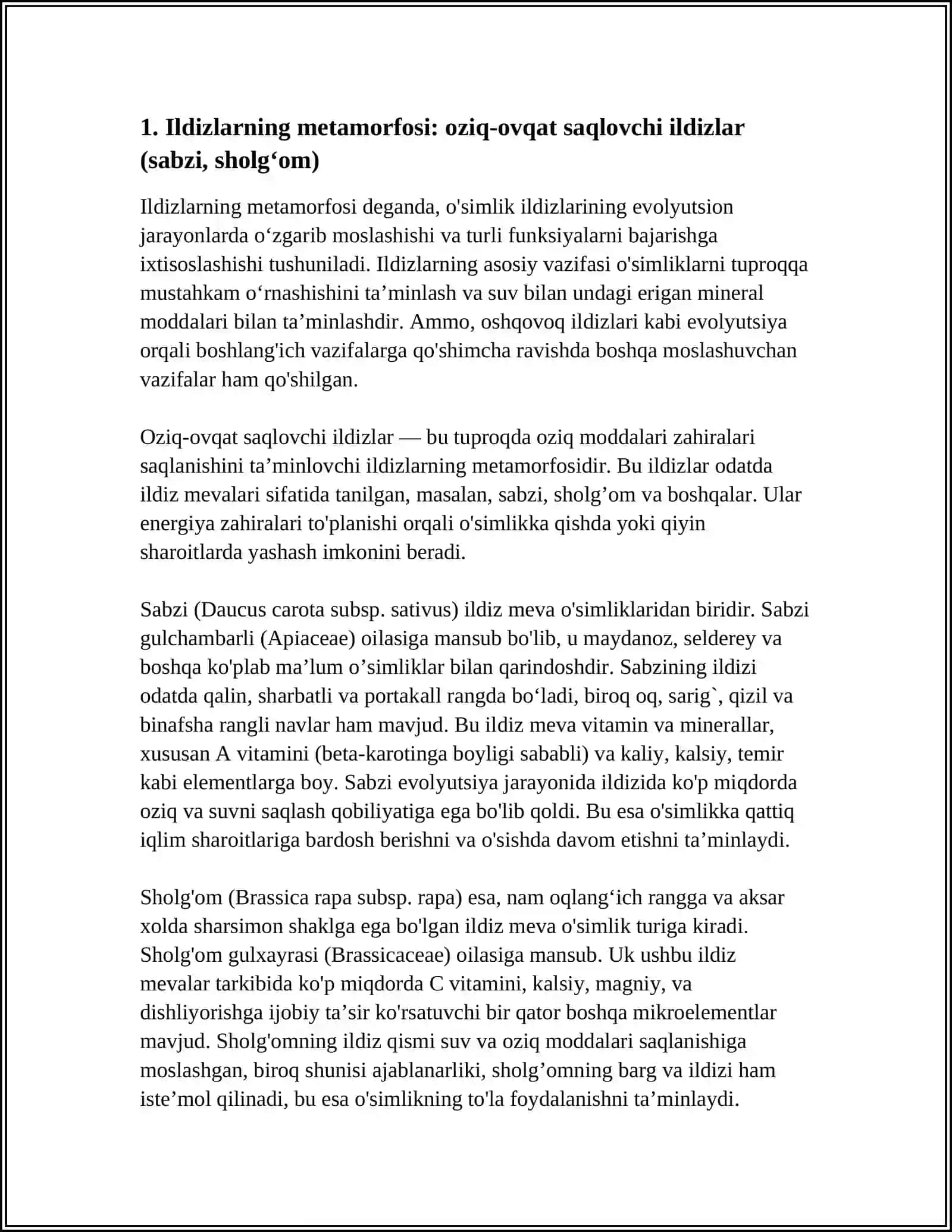 O'SIMLIKLAR ORGANLARINING METAMORFOZI 3