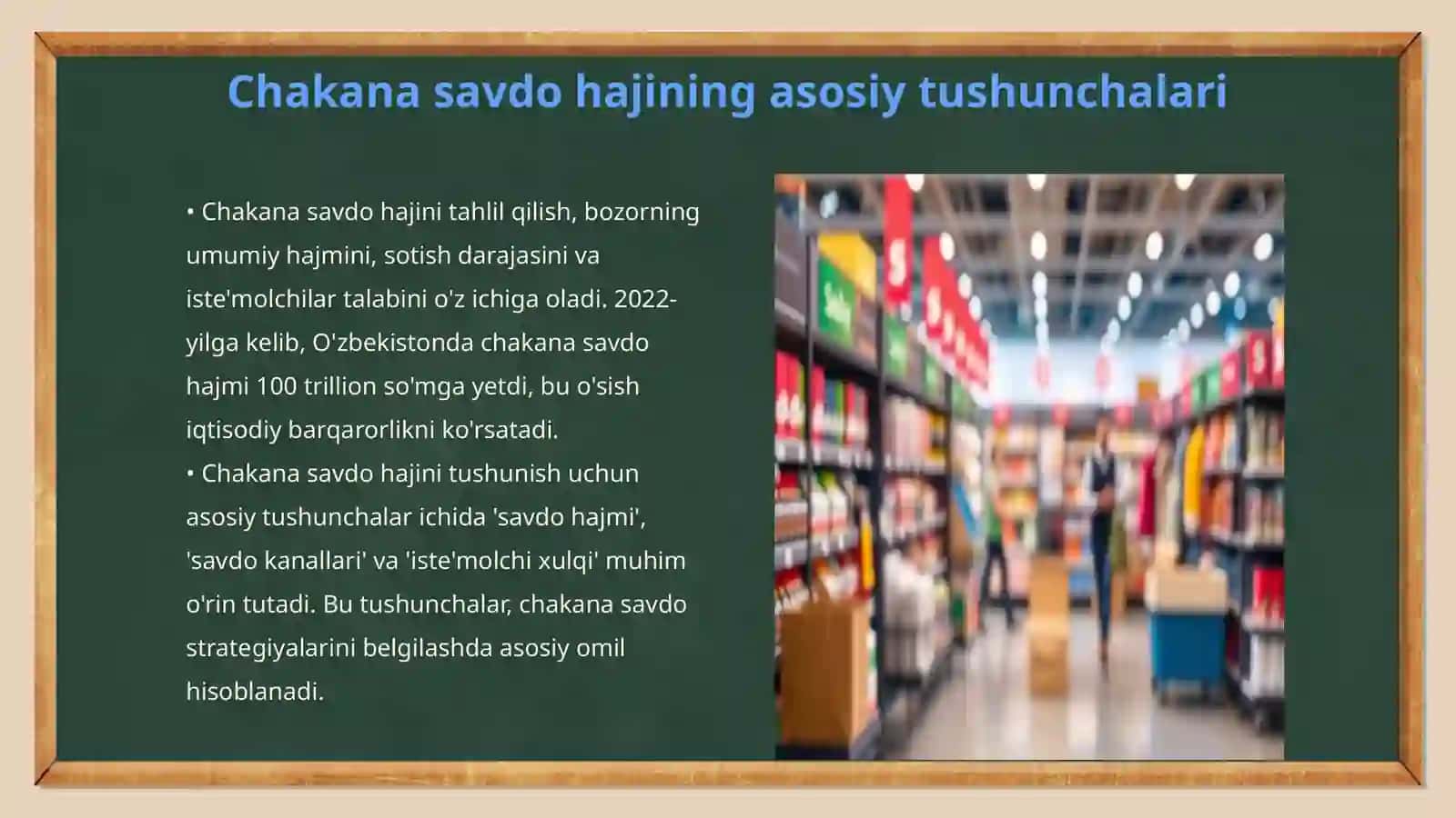 Chakana savdo hajmini tahlil qilish va istiqbolini belgilash 3