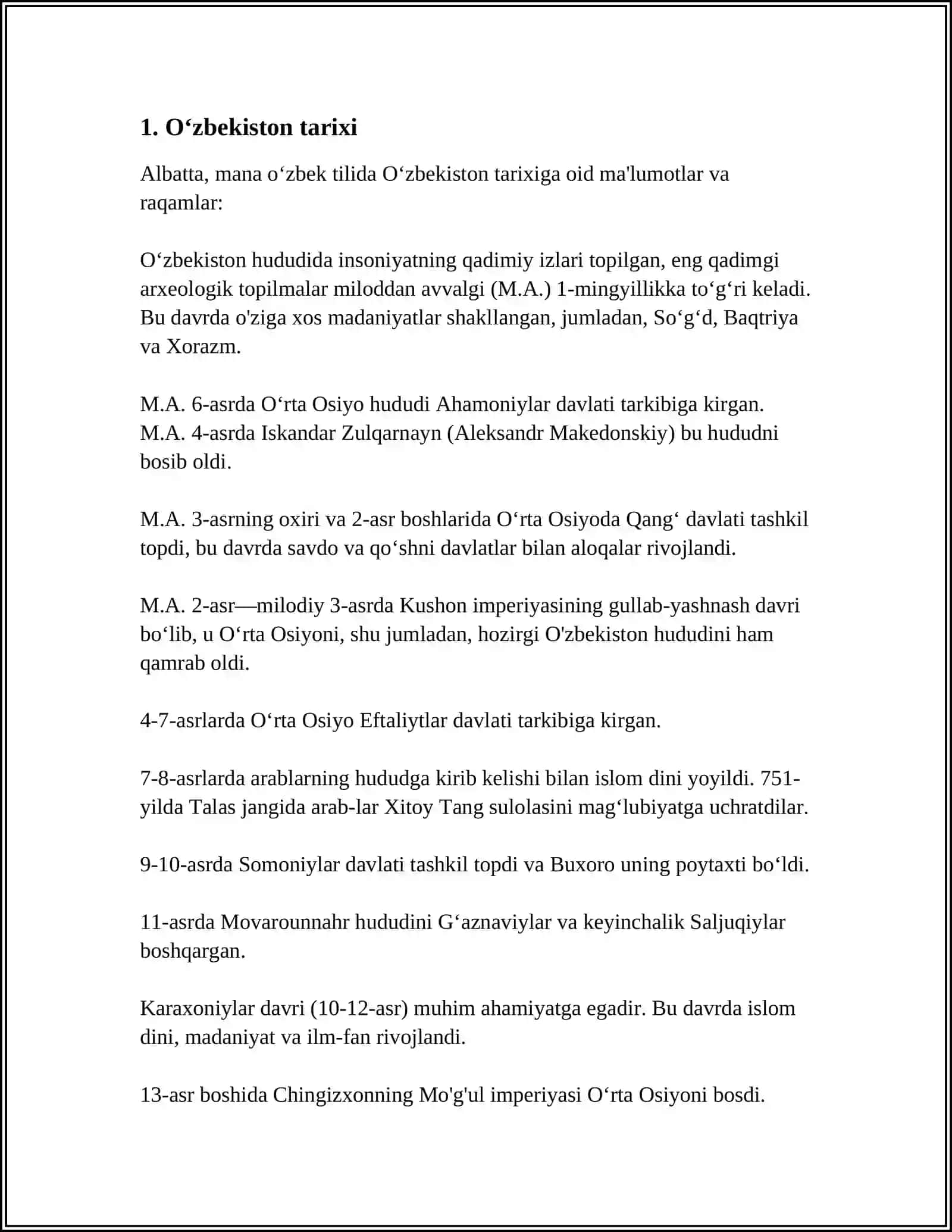 Oʻzbekiston tarixi 3