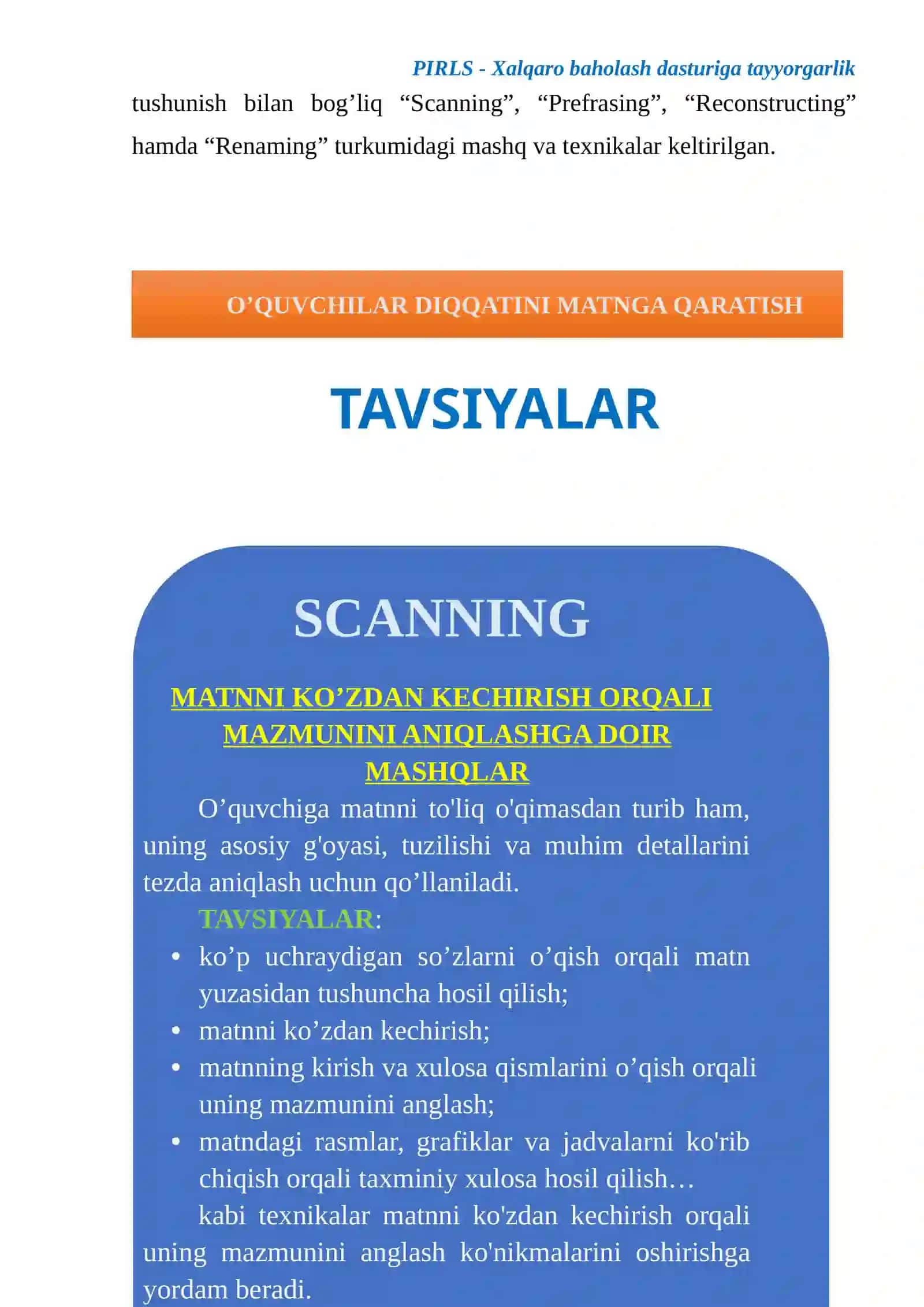 PIRLS - Xalqaro baholash dasturiga tayyorgarlik 3