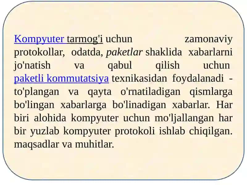 Tarmoqprotokollari 3