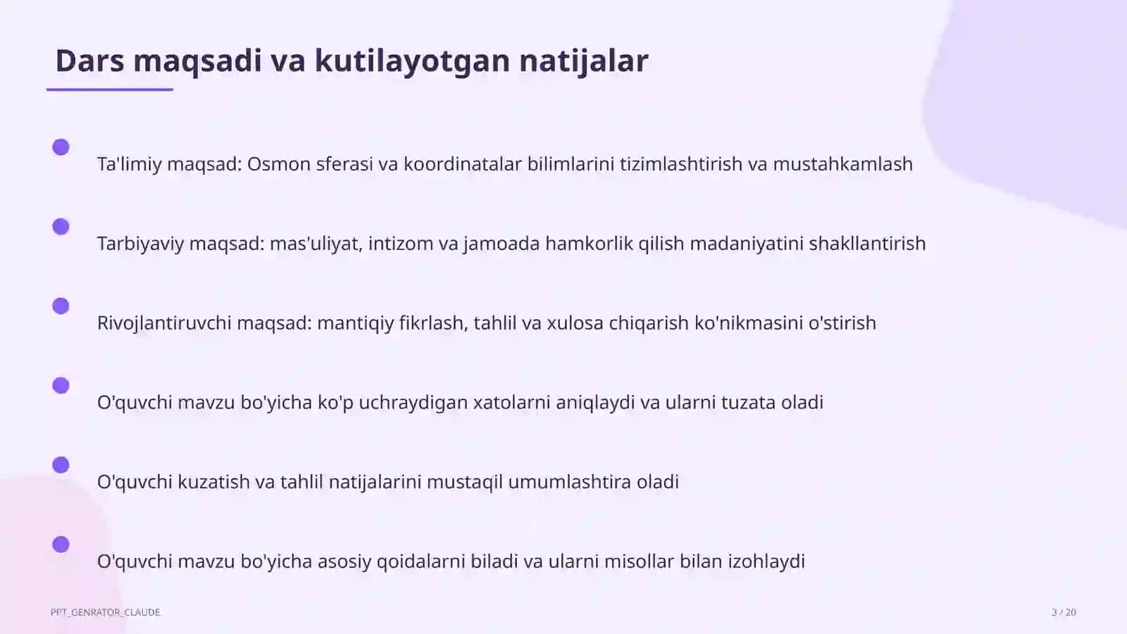 Osmon sferasi va koordinatalar (10-sinf) 3