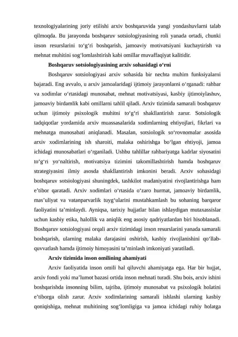 Oʻzbekistonda arxiv ishini boshqarishda boshqaruv sotsiologiyasi 3