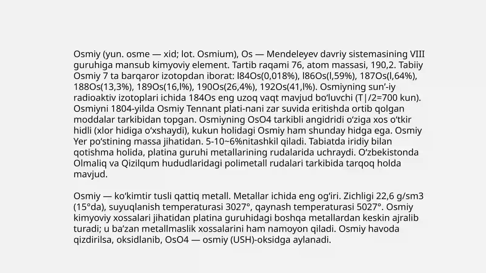 Osmiy  birikmalari va ishlatilish  sohalari 3