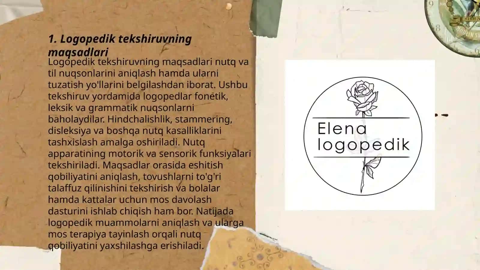 Logopedik tekshiruvda an'anaviy yondashuv va logopedik tekshiruvning mazmuni va mohiyati 3