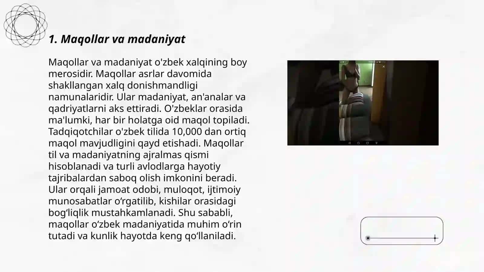 Nutq madaniyati (til odobi) masalalari aks etgan maqol, matal, topishmoq va rivoyatlar ustida ishlash 3