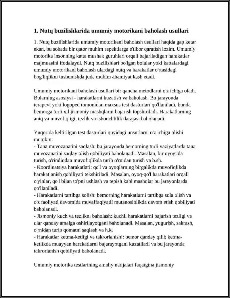 NUTQ BUZILISHLARIDA UMUMIY,MAYDA MOTORIKANI TEKSHIRISH VA RIVOJLANTIRISH TEXNOLOGIYASI 3