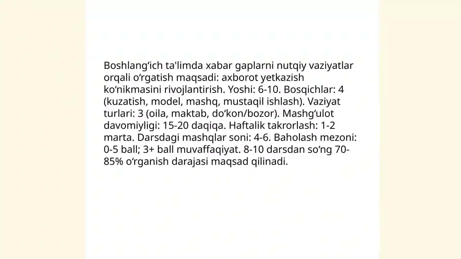 Ta'lim bosqichlarida gap va uning turlarini nutqiy vaziyatlar orqali órgatish usullari 3