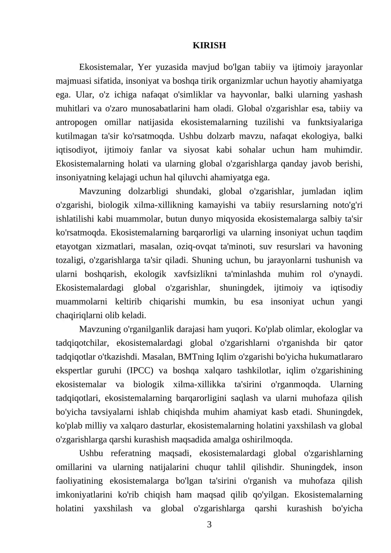 Ekosistemadagi global oʻzgarishlar 3