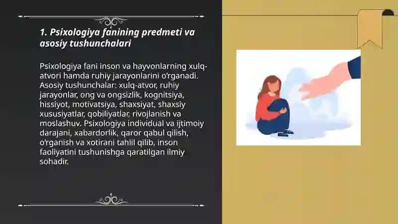 Psixologiya fanining predmeti va rivojlanish tarixi,soxalari va tadqiqot metodlari 3