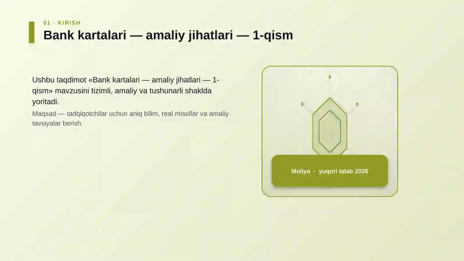 Bank kartalari — amaliy jihatlari — 1-qism 3