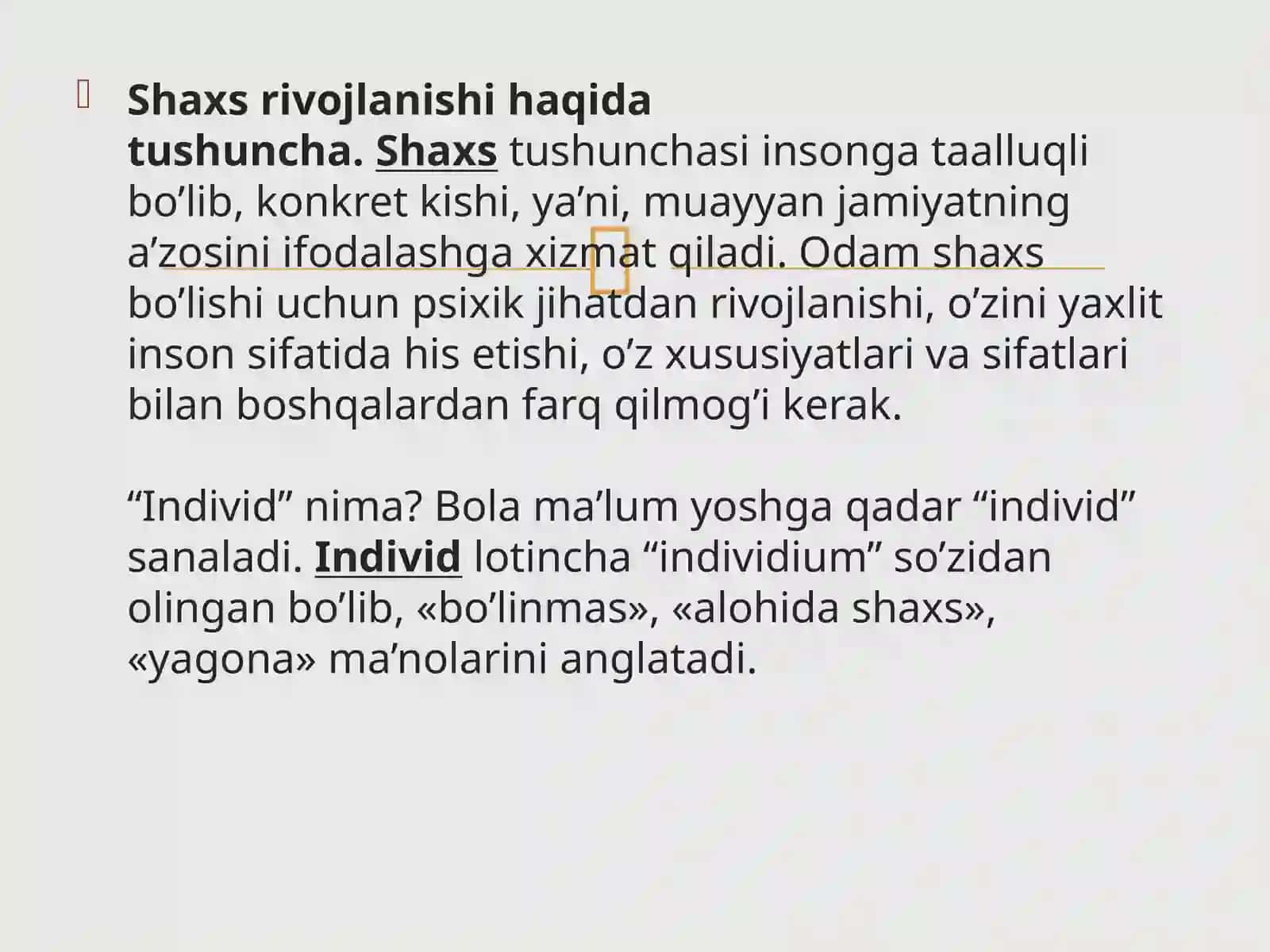 Shaxs rivojlanishida yuzaga kelishi mumkin bo‘lgan muommolar 3