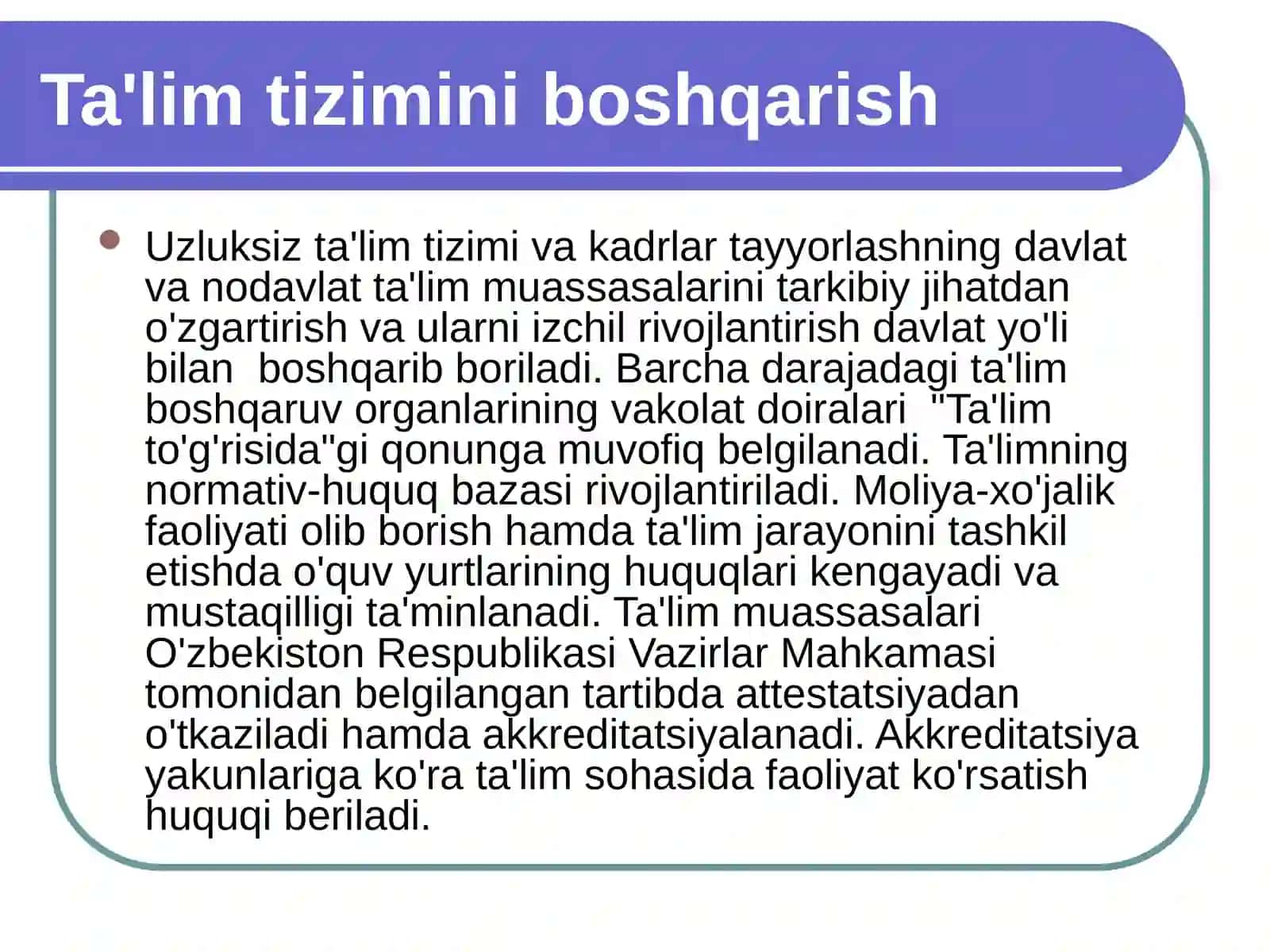 Ta'lim tizimini boshqarish 3