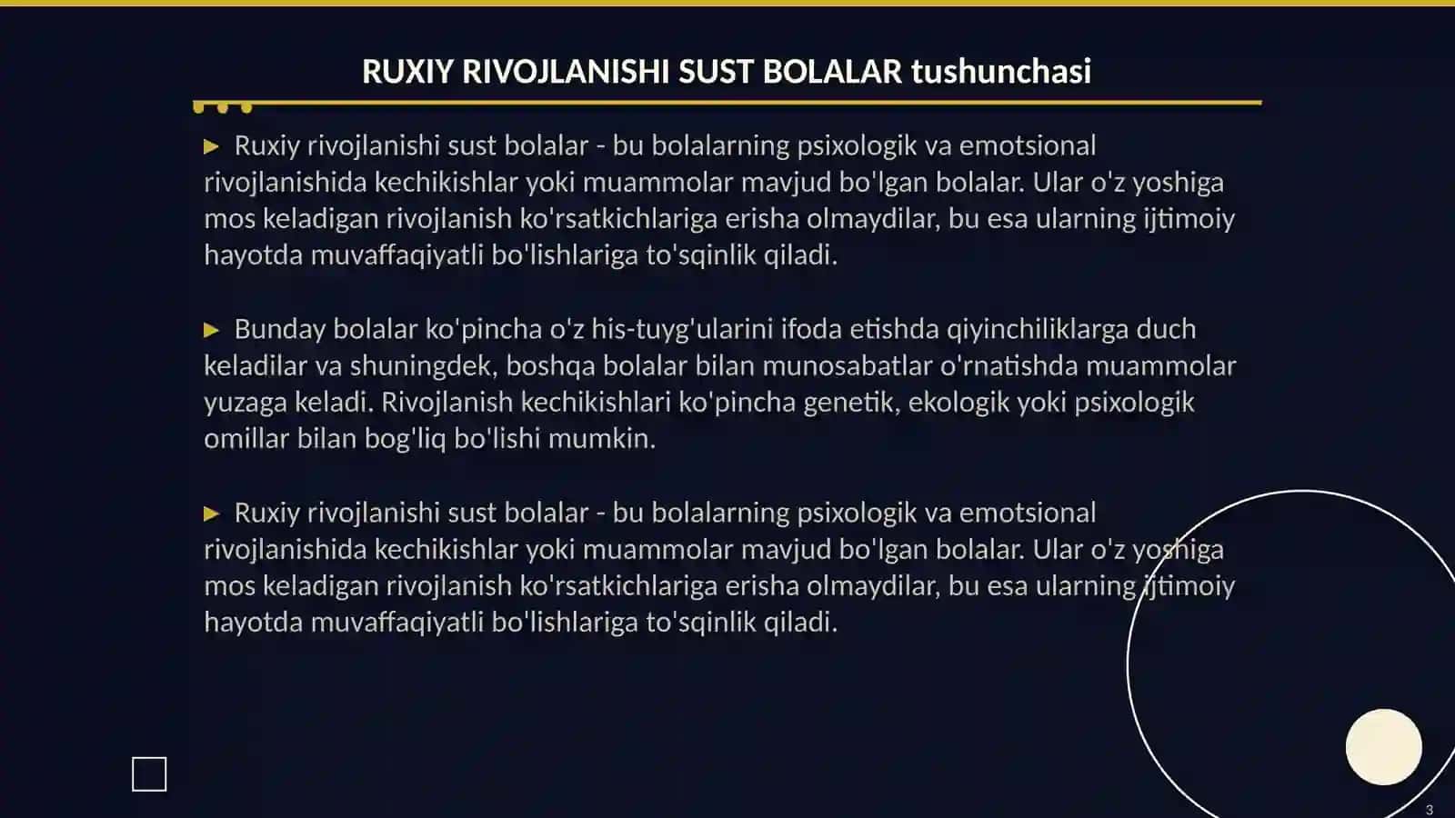RUXIY RIVOJLANISHI SUST BOLALAR 3