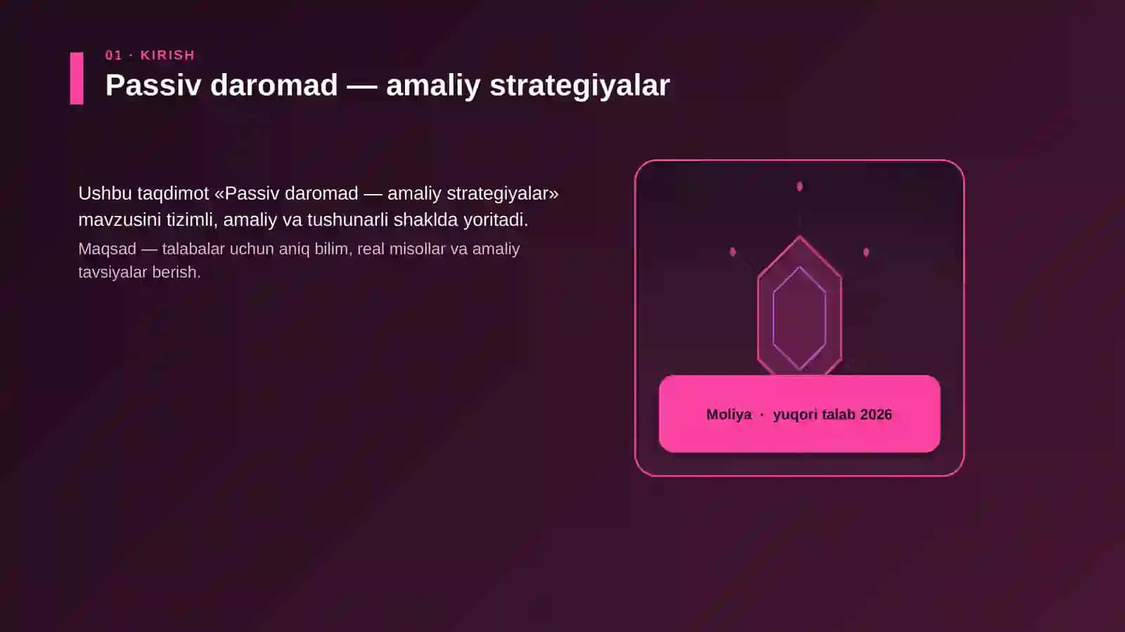 Passiv daromad — amaliy strategiyalar 3