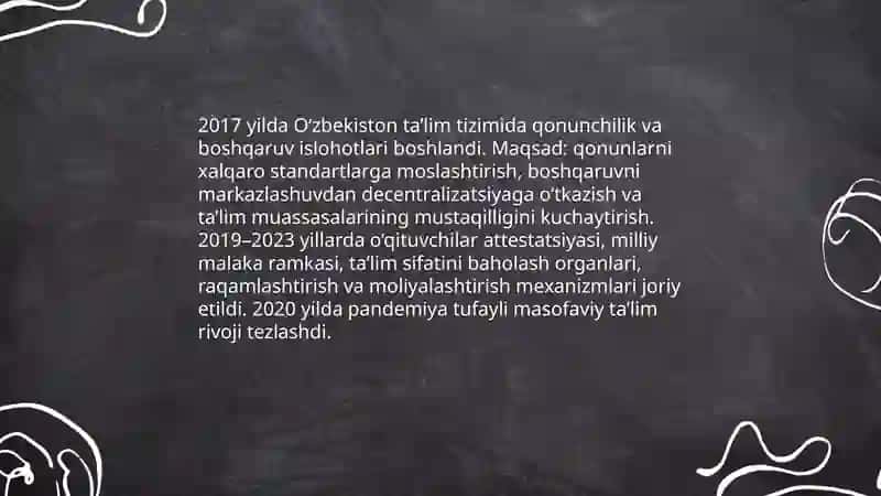 O‘zbekiston Respublikasi ta’lim tizimidagi islohotlar 3