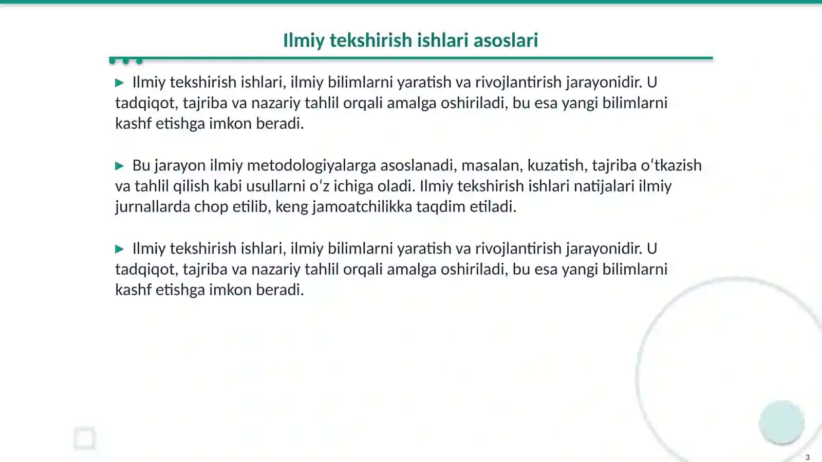 Ilmiy tekshirish ishlari asoslari, rivojlanish tarixi va uning vazifalari 3
