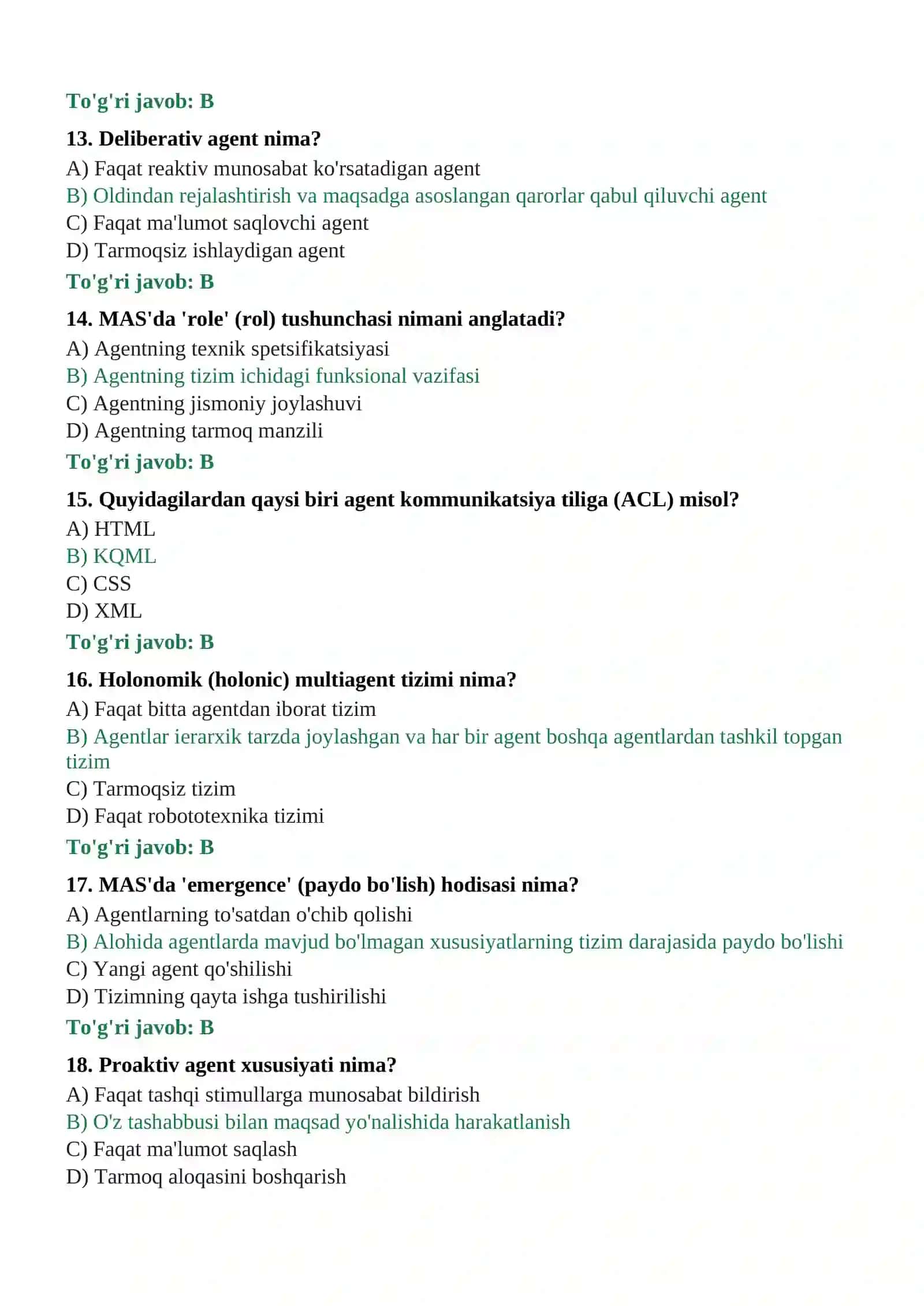 Multiagent Tizimlar Fanidan 3