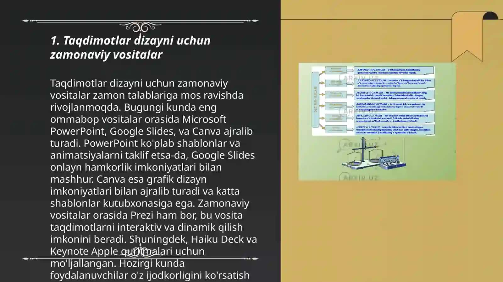 Taqdimotlar dizayni uchun zamonaviy vositalar 3