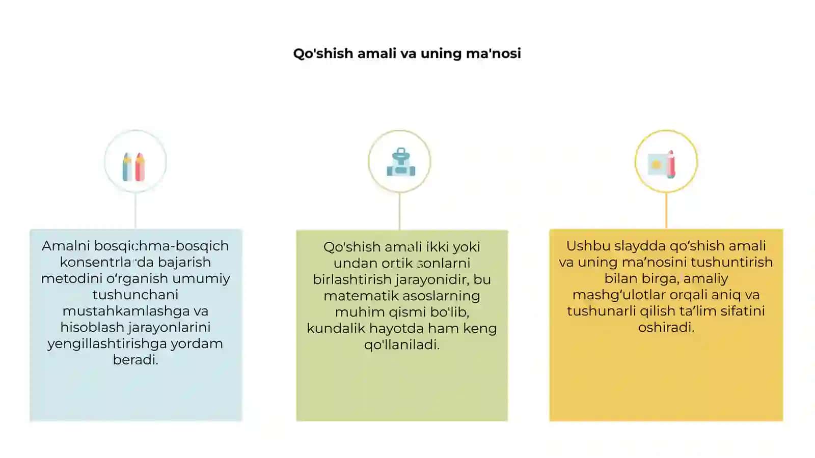 Qo'shish amali va uning ma'nosi 3