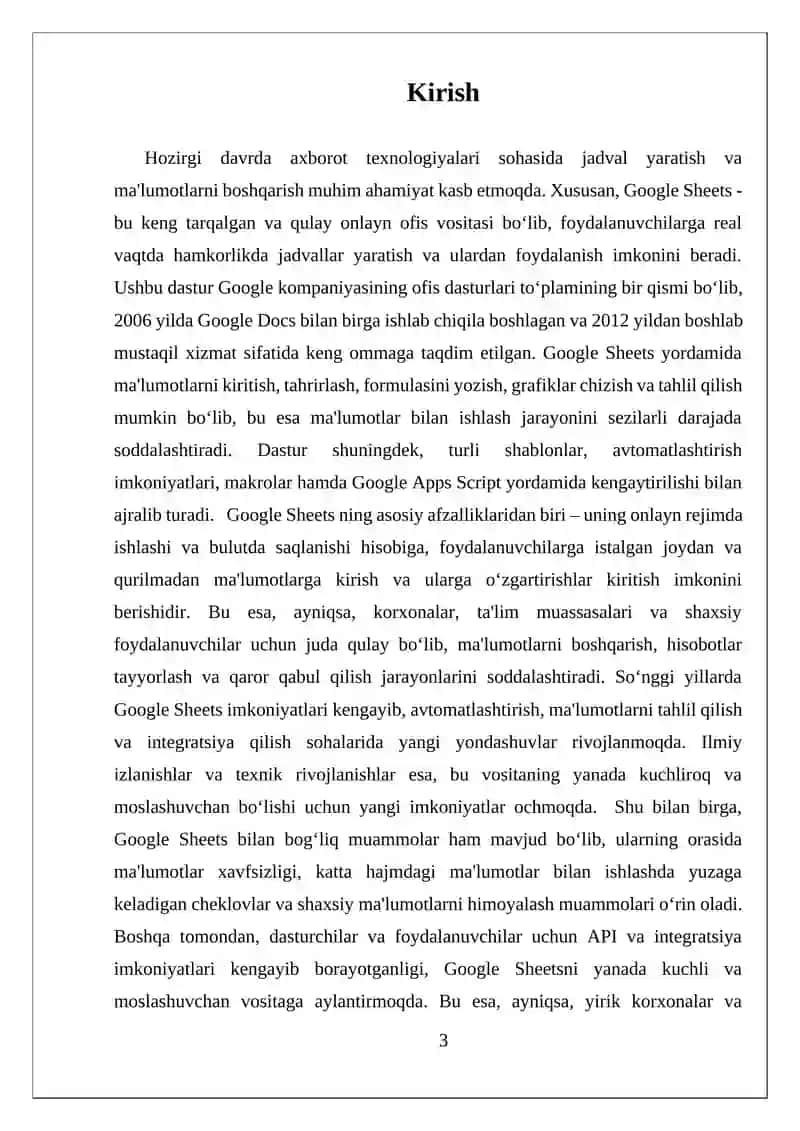 Google Sheetsda Jadval Yaratish 3