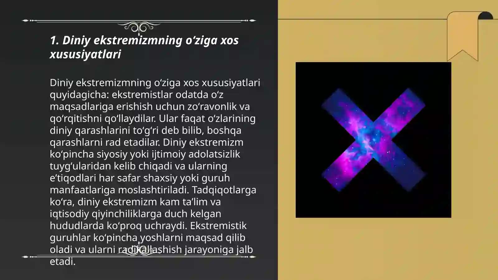 Ekstremizmning koʻrinishlari va namoyon boʻlishi shakillari 3