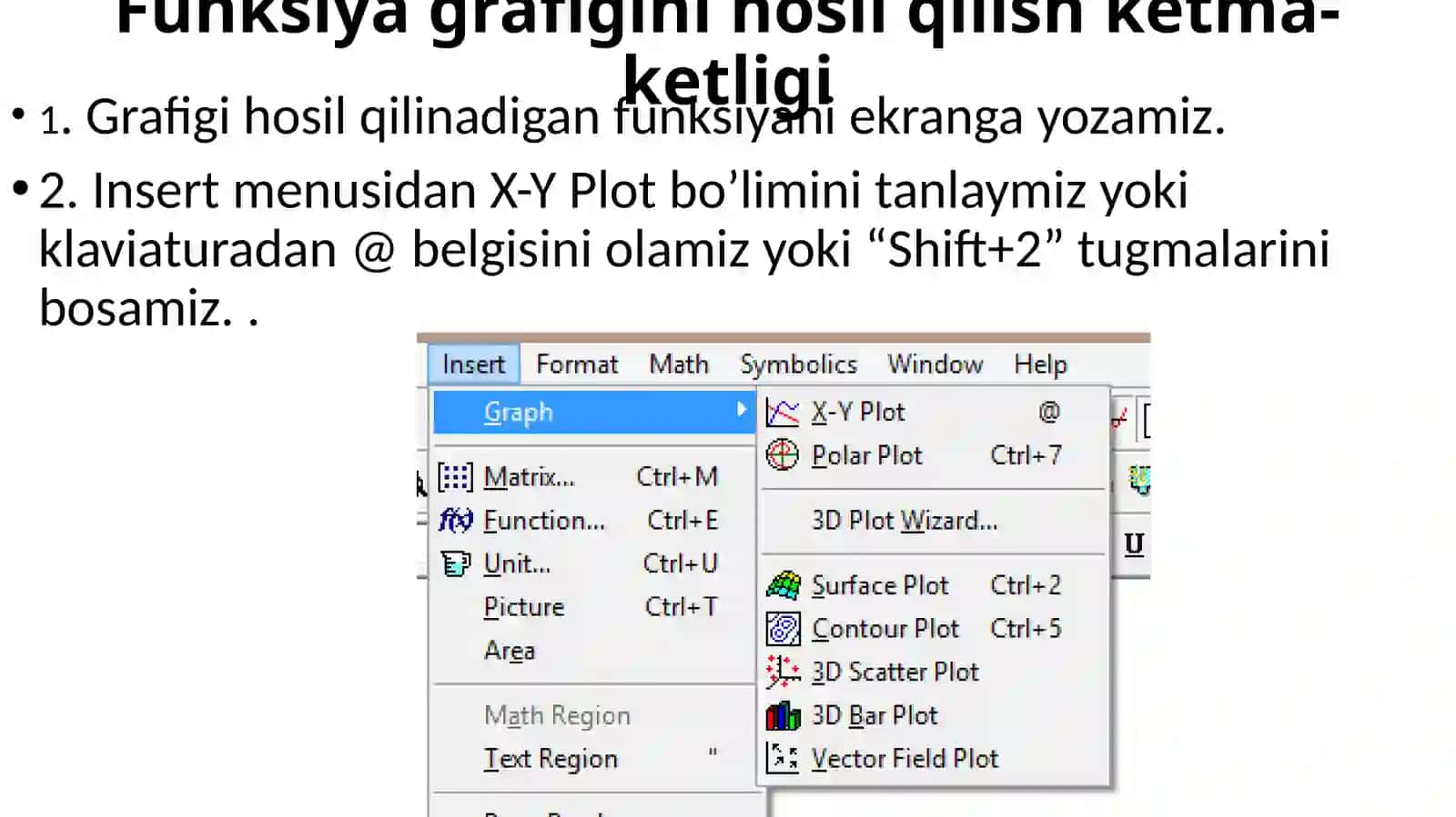 MATHCADDA GRAFIKLAR CHIZISH 3