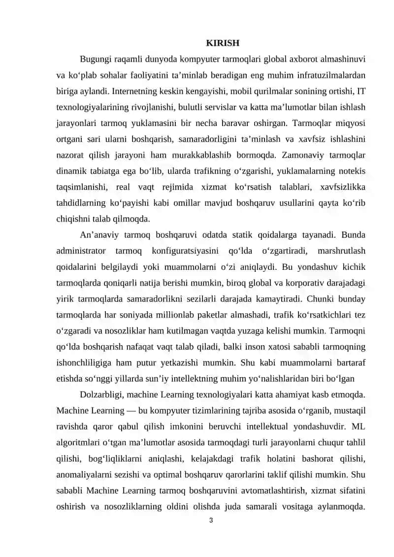 Machine Learning algoritmlarining tarmoq optimizatsiyasidagi roli 3