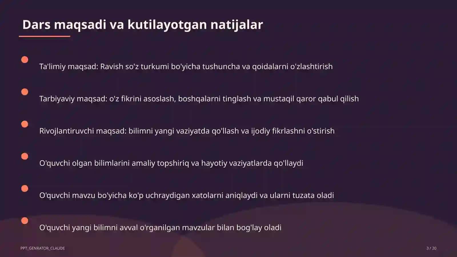 Ravish so'z turkumi (7-sinf) 3