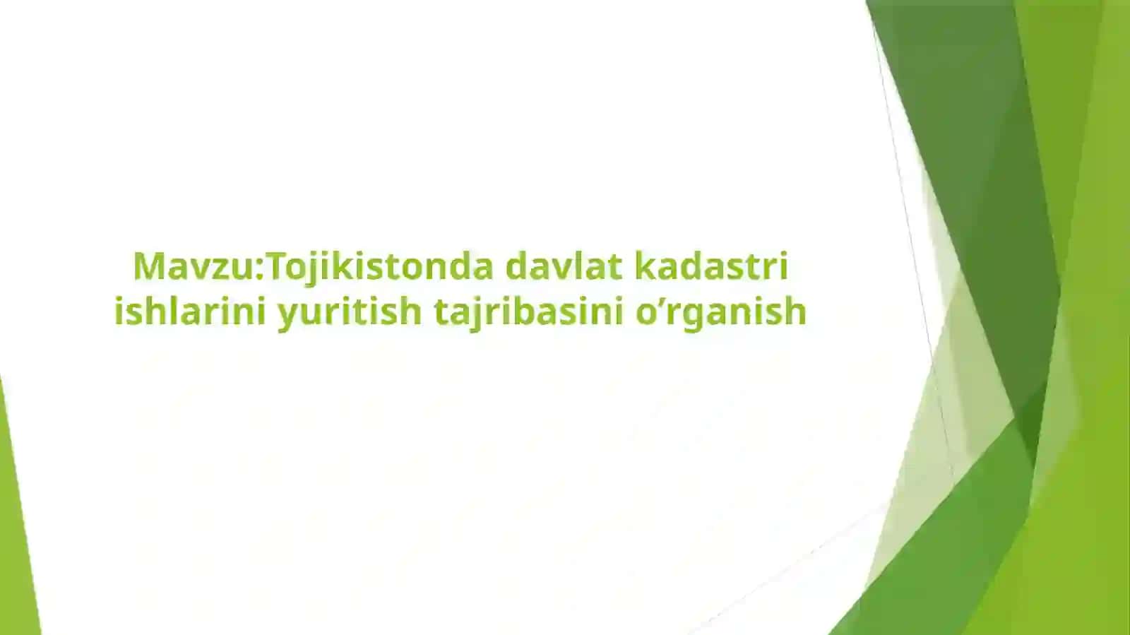 Xorijiy davlatlarda kadastr ishlarini yuritish tajribasini o’rganish va ularni tahlil qilish 3