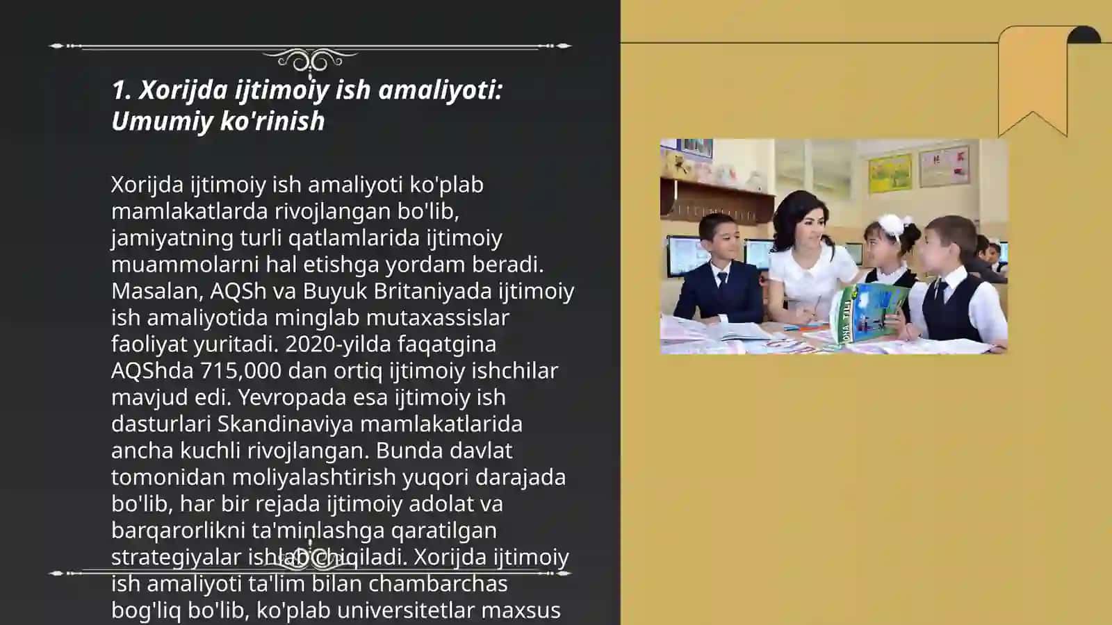 Xorijda mamlakatlarida ijtimoiy ish amaliyoti darajasi va ta'lim 3