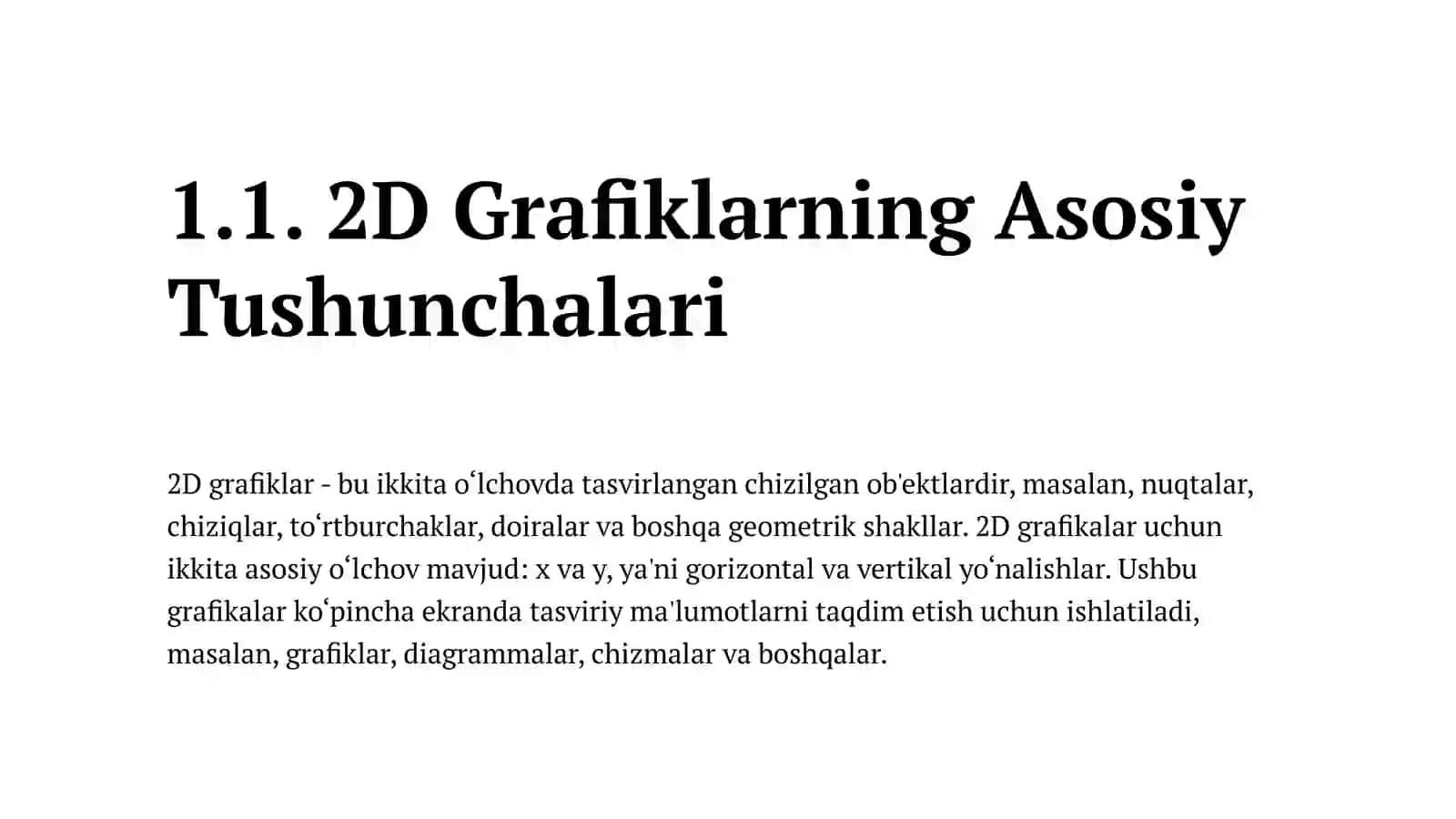 2D Grafiklarni Qurish 3
