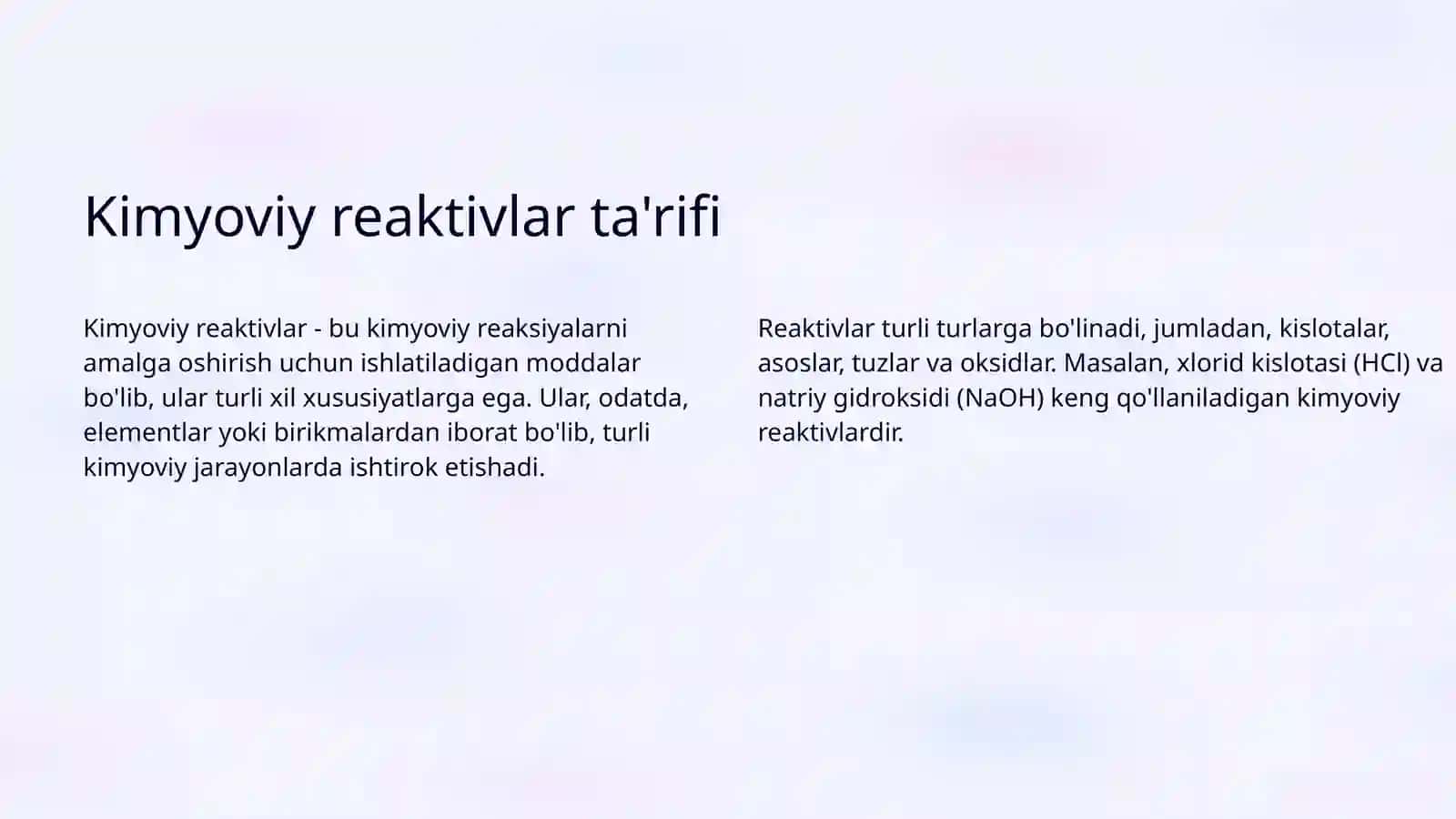 Kimyoviy reaktivlar 3