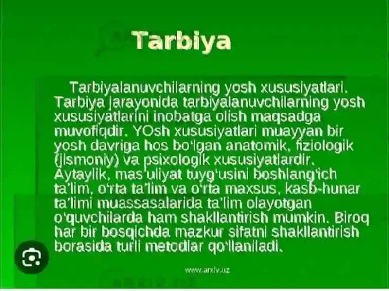 Pedagogik faoliyatda tarbiyat usullari va vositalaridan foydalanish imkoniyatlari 3