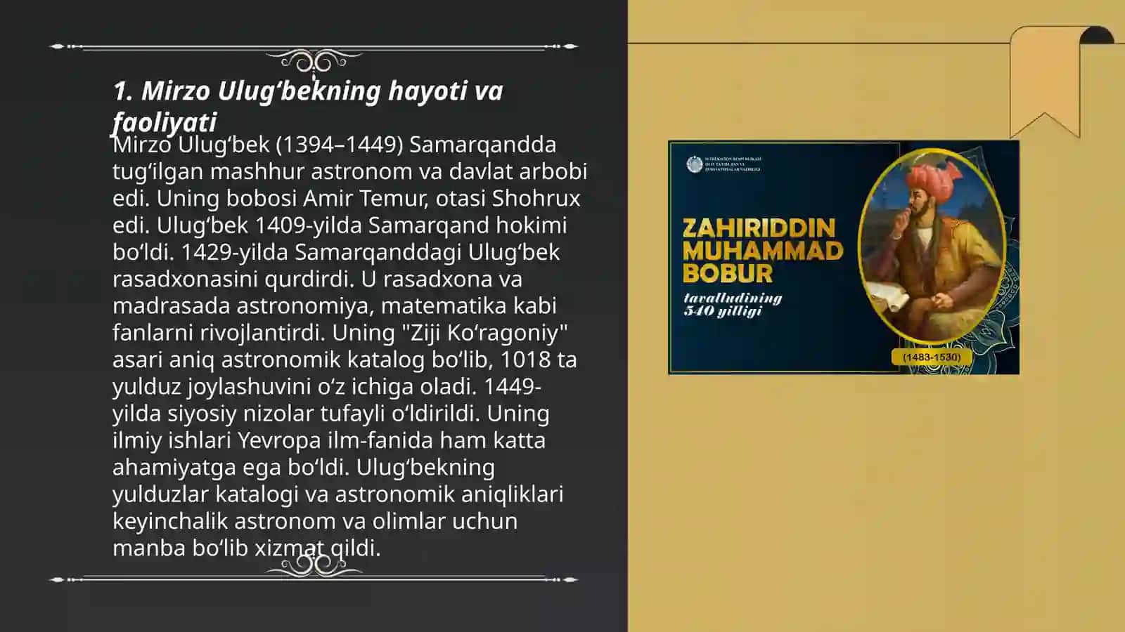 Mirzo Ulugʻbek - davlat arbobi va buyuk olim 3