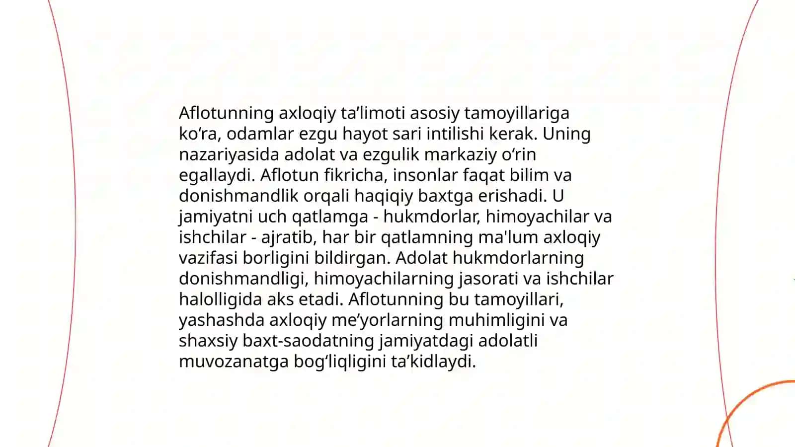Aflotunning axloqiy ta'limoti: asosiy tamoyillar 3