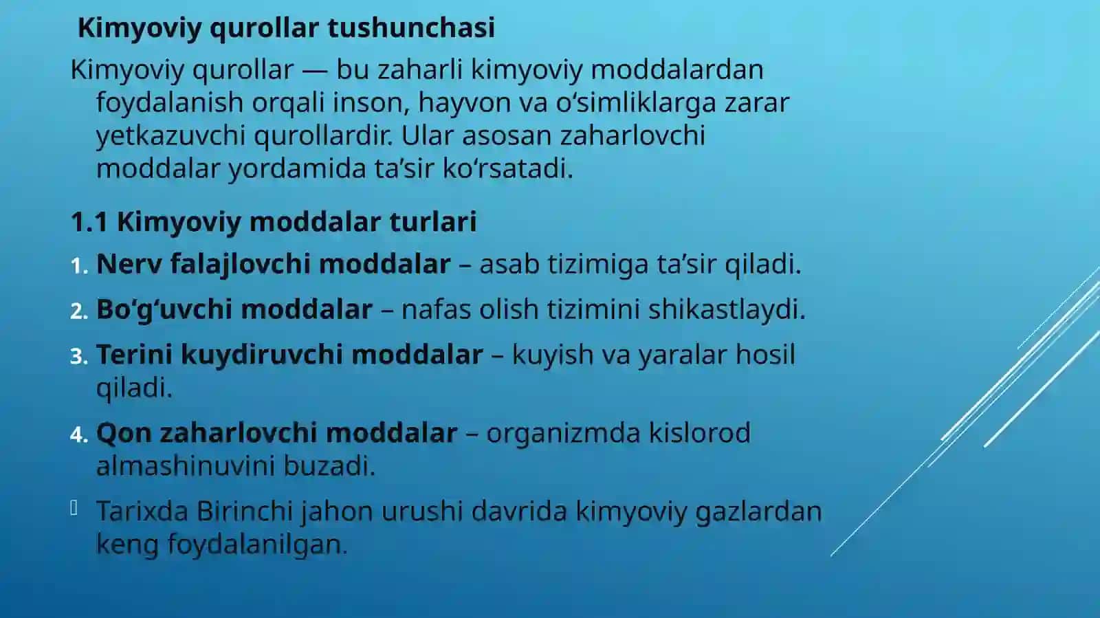 KIMYOVIY, BIOLOGIK QUROLLAR VA ULARNING TALOFATLARI 3