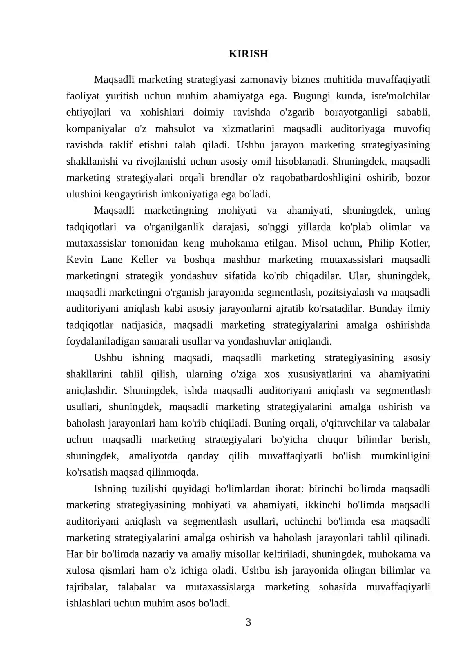 Maqsadli marketing strategiyasining shakllari 3