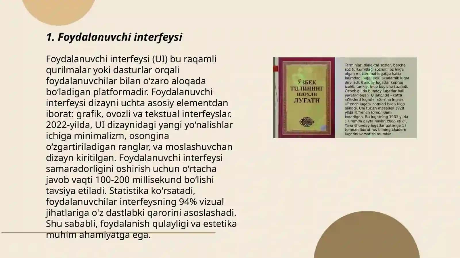 Foydalanuvchi interfeysi (UI) 3
