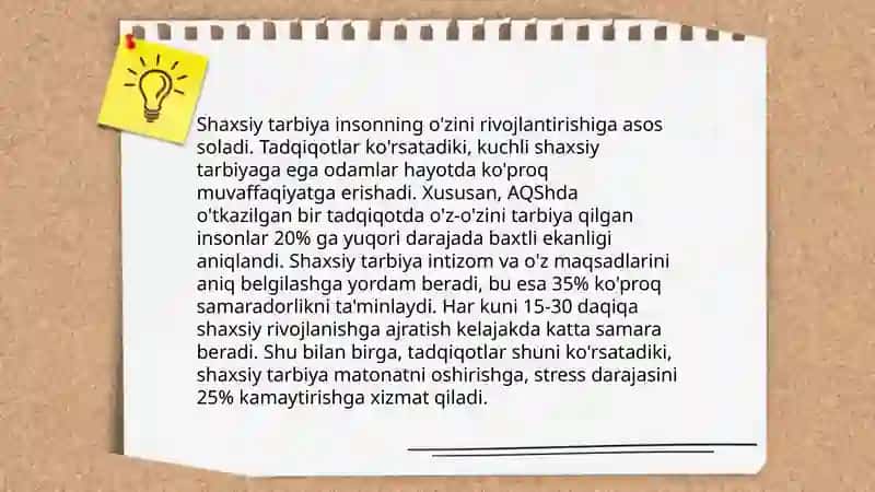 Shaxsiy Tarbiya 3