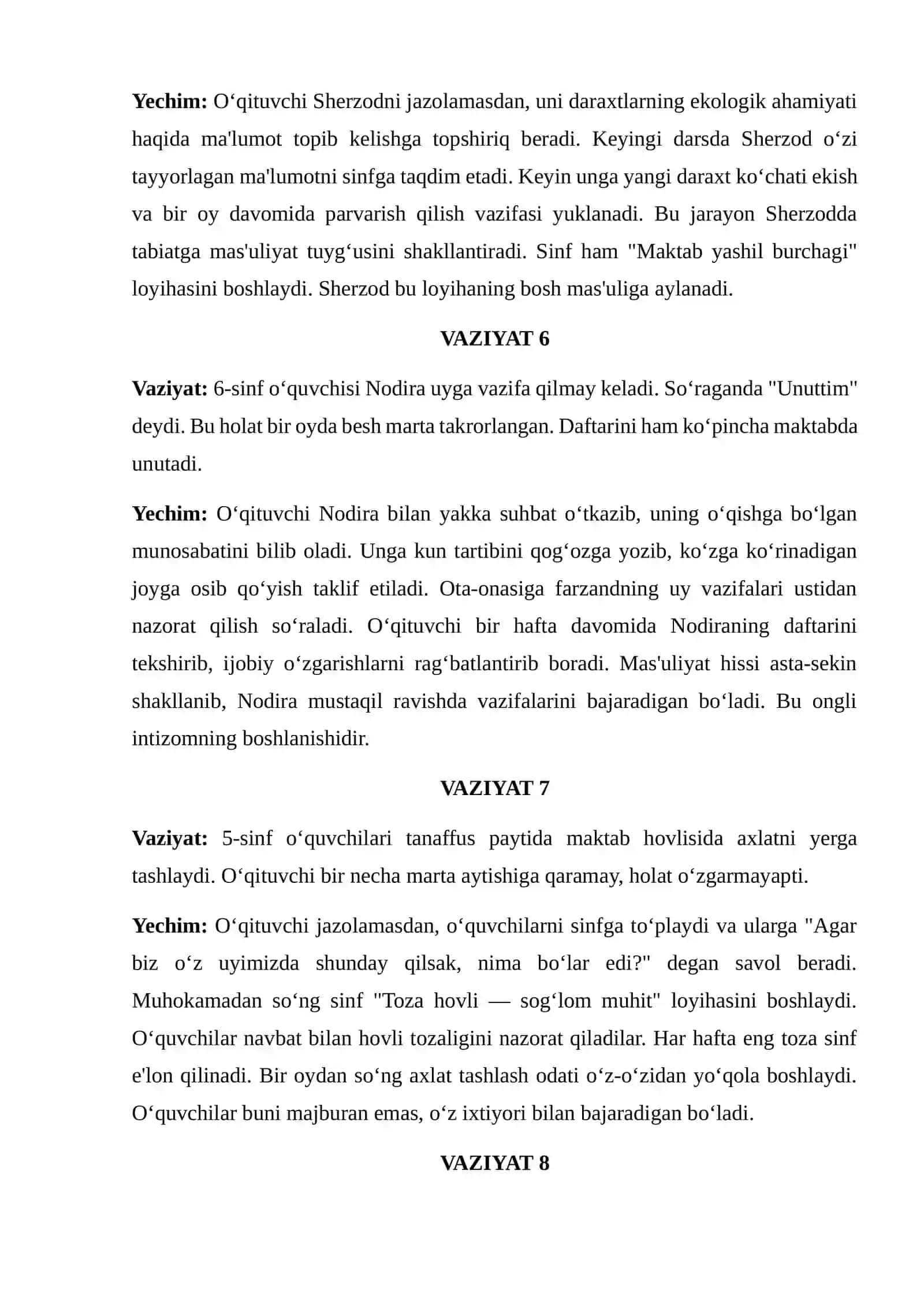 TARBIYA JARAYONINING O‘ZIGA XOS XUSUSIYATLARI, IQTISODIY TARBIYA, EKOLOGIK TARBIYA, O‘QUVCHILARDA ONGLI INTIZOMLILIKNI TARBIYALASH 3