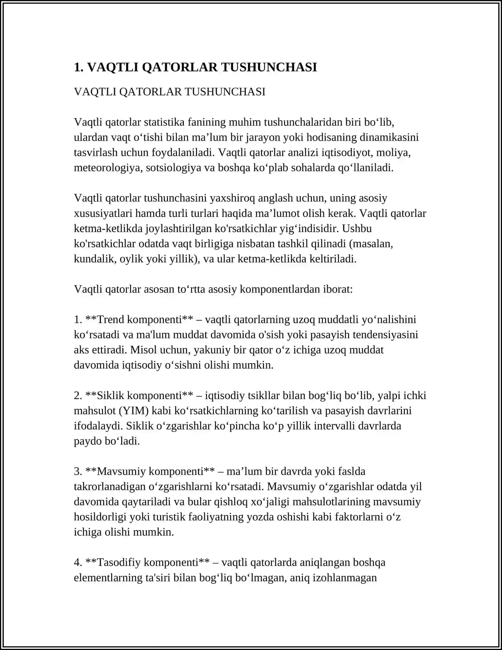 VAQTLI QATOR DARAJASINING AVTOKORRELYATSIYASI 3