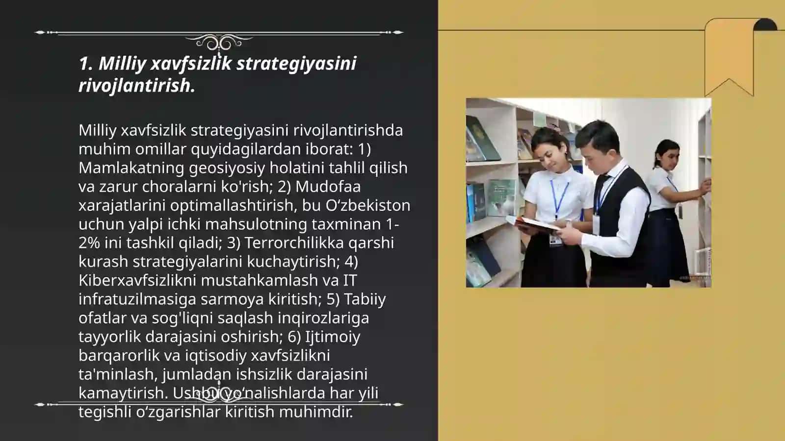 Milliy xafsizlikni taminlash borasida amalga oshirilayotgan ishlarning mazmun mohiyati 3