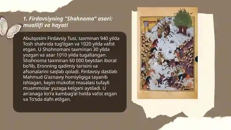 Firdavsiyning "Shohnoma"asari 3