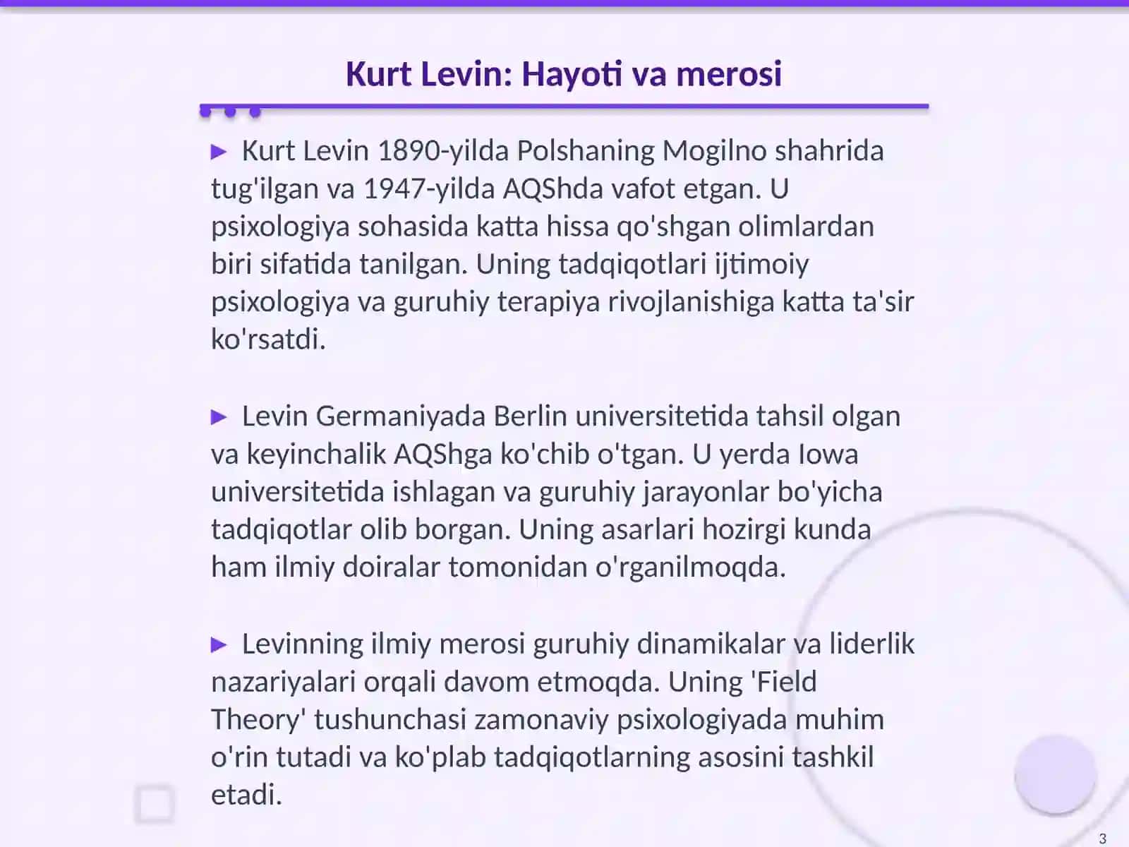 K.Levinning guruhiy terapiyaga qoshgan hissasi 3
