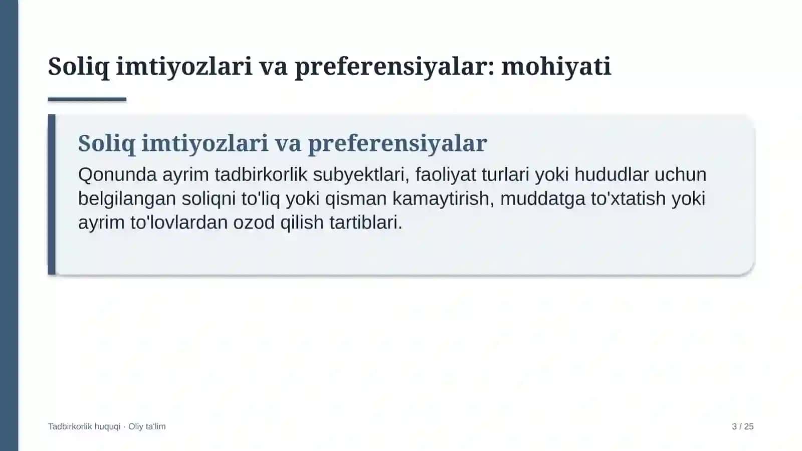 Eshik-rom ishlab chiqarish korxonalarida soliq imtiyozlari va preferensiyalar 3