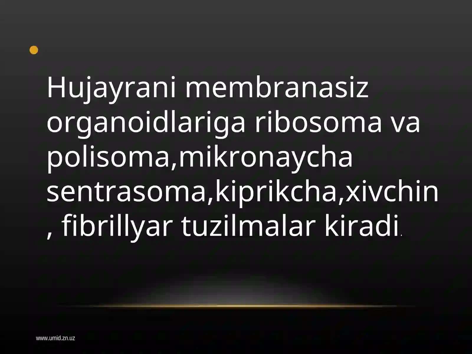 Hujayraning membranasiz organoidlari 3